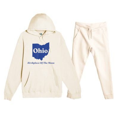 Ohio Birthplace Of The Moon Premium Hooded Sweatsuit Set