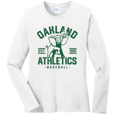 Oakland Baseball Ladies Long Sleeve Shirt