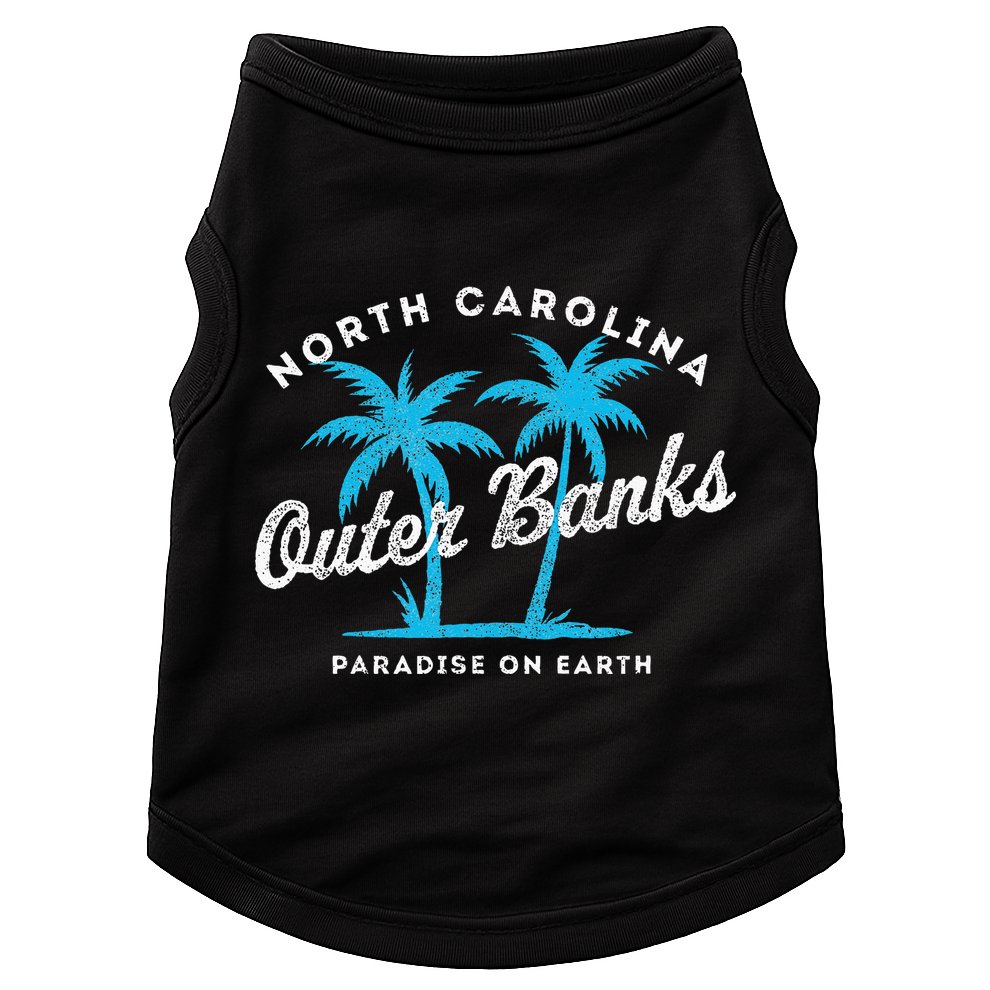 Outer Banks OBX North Carolina NC Vintage Retro palm trees Doggie Tank