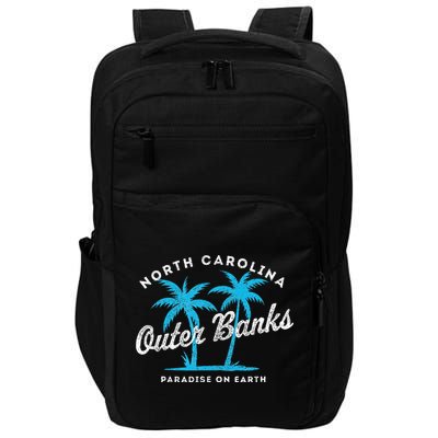 Outer Banks OBX North Carolina NC Vintage Retro palm trees Impact Tech Backpack