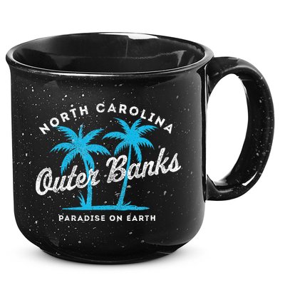 Outer Banks OBX North Carolina NC Vintage Retro palm trees 15oz Campfire Ceramic Mug