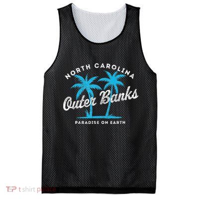 Outer Banks OBX North Carolina NC Vintage Retro palm trees Mesh Reversible Basketball Jersey Tank