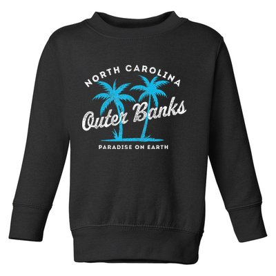 Outer Banks OBX North Carolina NC Vintage Retro palm trees Toddler Sweatshirt