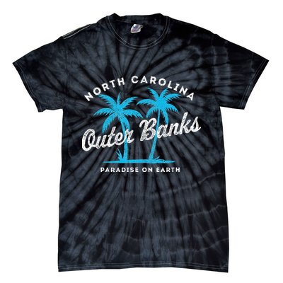 Outer Banks OBX North Carolina NC Vintage Retro palm trees Tie-Dye T-Shirt