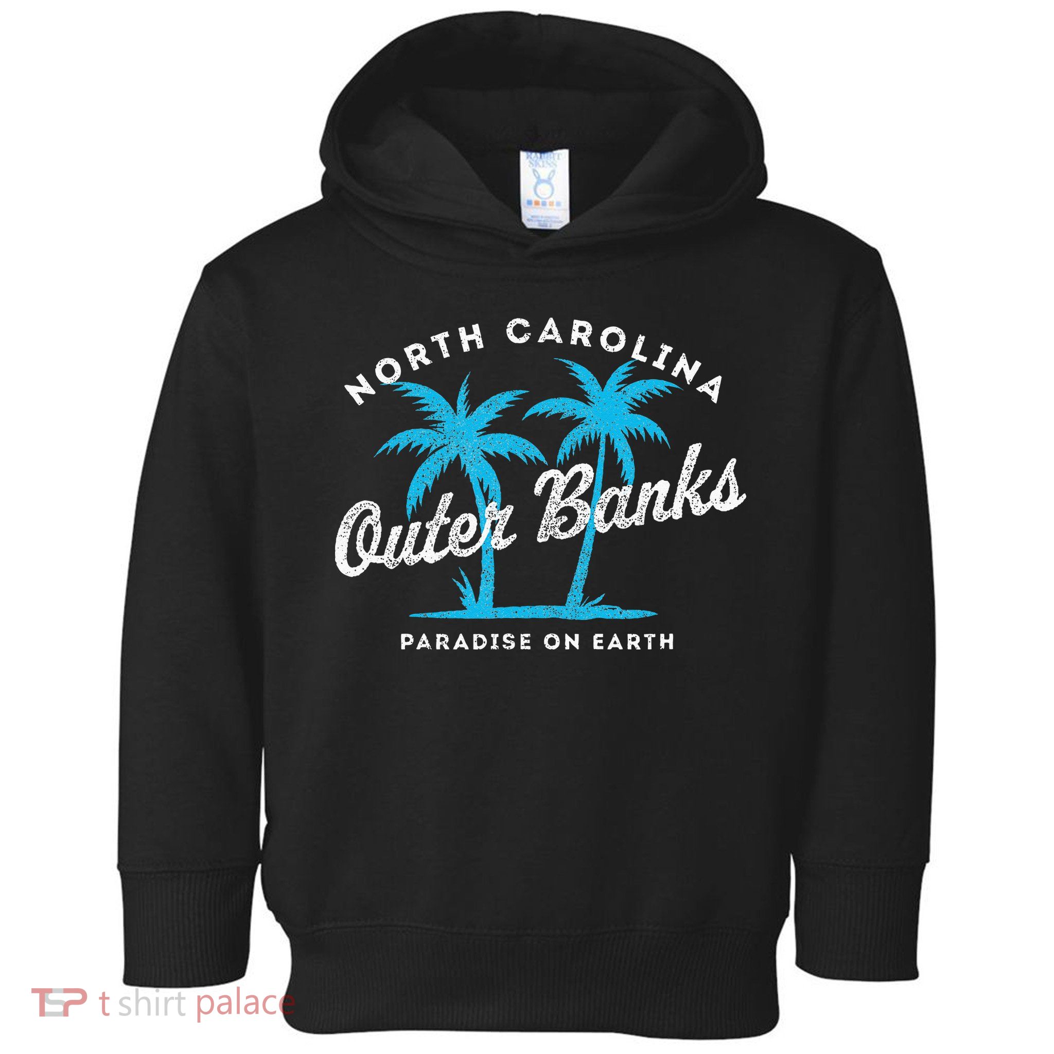 Outer Banks OBX North Carolina NC Vintage Retro palm trees Toddler Hoodie