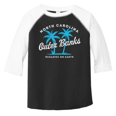 Outer Banks OBX North Carolina NC Vintage Retro palm trees Toddler Fine Jersey T-Shirt