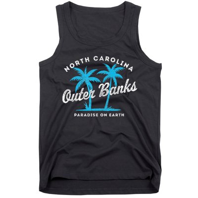 Outer Banks OBX North Carolina NC Vintage Retro palm trees Tank Top