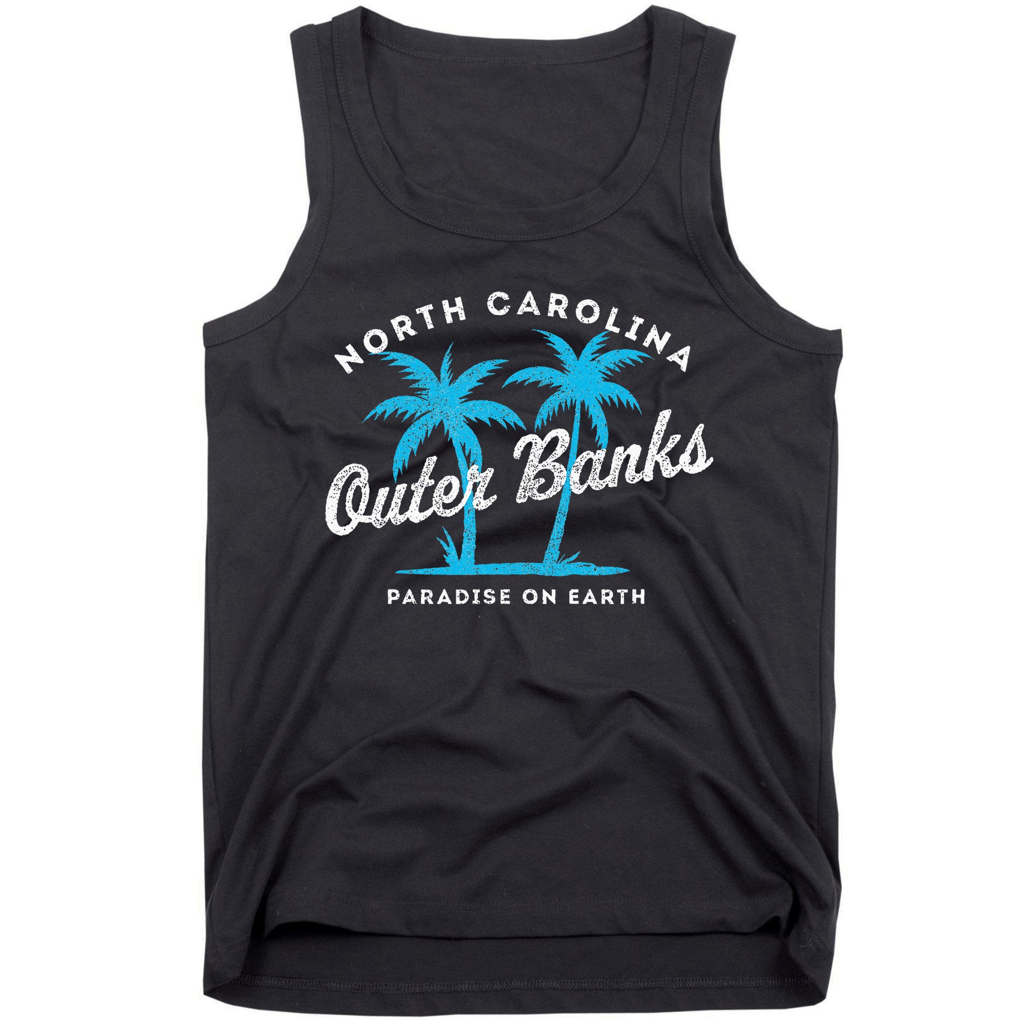 Outer Banks OBX North Carolina NC Vintage Retro palm trees Tank Top