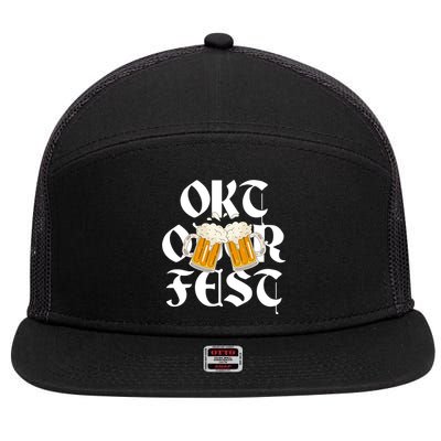 Oktoberfest Beer Party Festive Holiday 7 Panel Mesh Trucker Snapback Hat