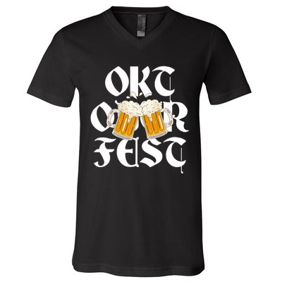 Oktoberfest Beer Party Festive Holiday V-Neck T-Shirt