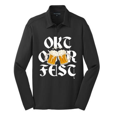 Oktoberfest Beer Party Festive Holiday Silk Touch Performance Long Sleeve Polo