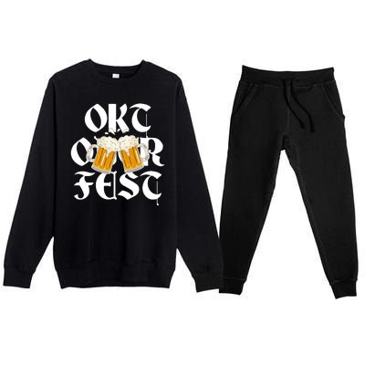 Oktoberfest Beer Party Festive Holiday Premium Crewneck Sweatsuit Set