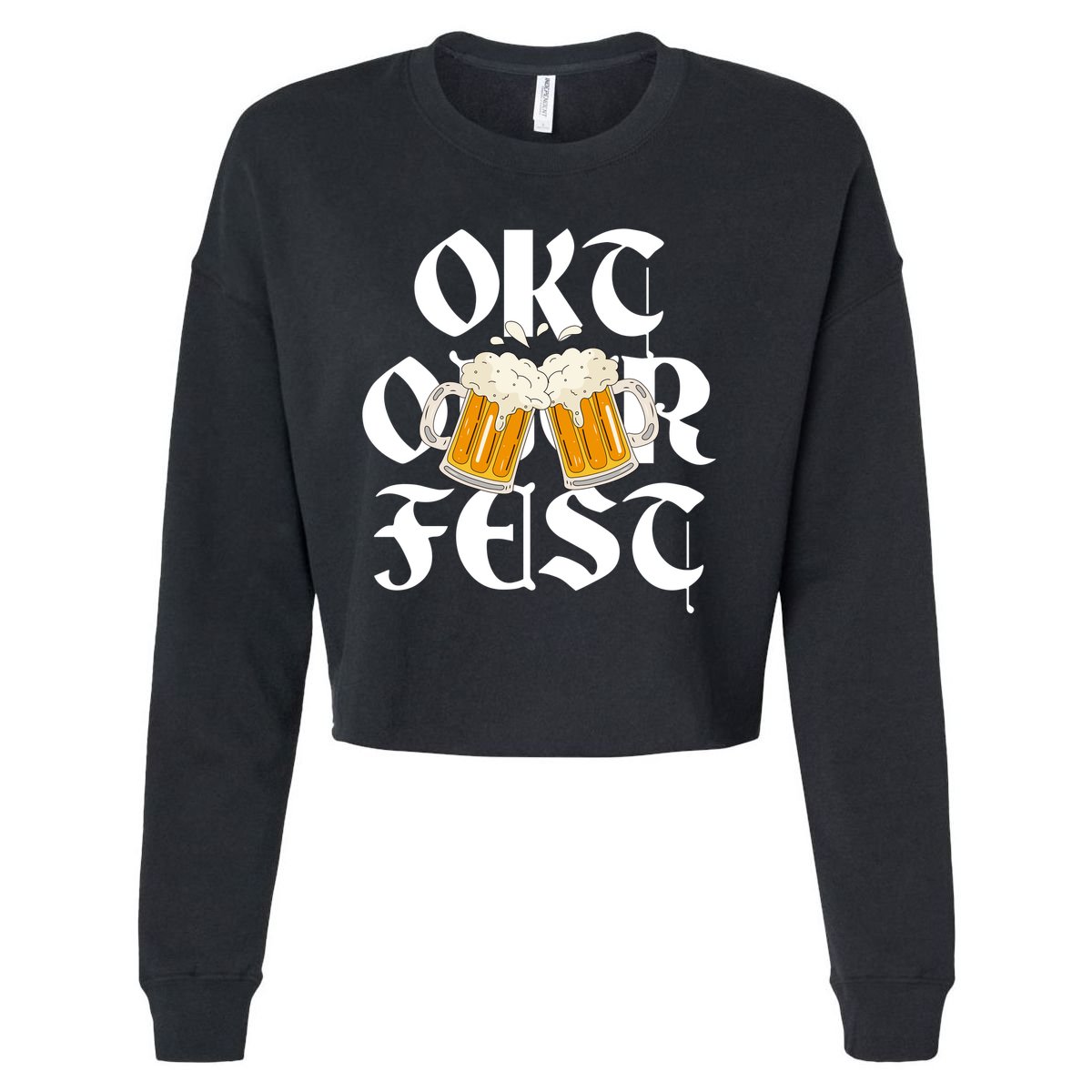Oktoberfest Beer Party Festive Holiday Cropped Pullover Crew