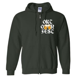 Oktoberfest Beer Party Festive Holiday Full Zip Hoodie