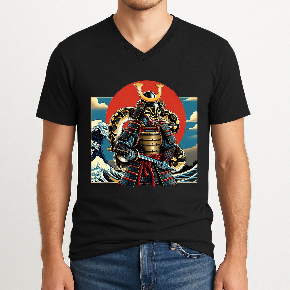Otaku Ball Python Samura V-Neck T-Shirt