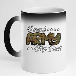 Ocp Bold Proud Army Step Dad Meaningful Gift 11oz Black Color Changing Mug