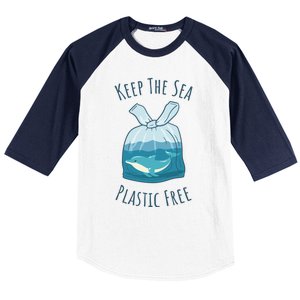 Ocean Ban Plastic Pollution Keep The Sea Plastics Free Gift Baseball Sleeve Shirt