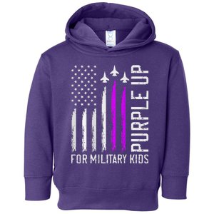 (On Back) Purple Up For Military Military Child Month Toddler Hoodie