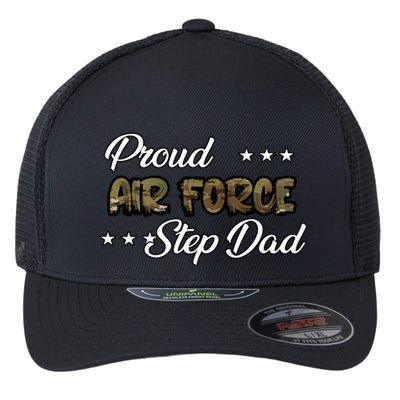 Ocp Bold Proud Air Force Step Dad Funny Gift Flexfit Unipanel Trucker Cap