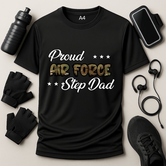 Ocp Bold Proud Air Force Step Dad Funny Gift Cooling Performance Crew T-Shirt