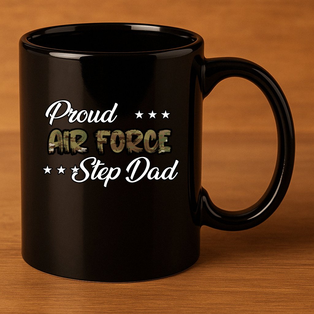 Ocp Bold Proud Air Force Step Dad Funny Gift 11oz C Handle Ceramic Mug