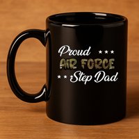 Ocp Bold Proud Air Force Step Dad Funny Gift 11oz C Handle Ceramic Mug