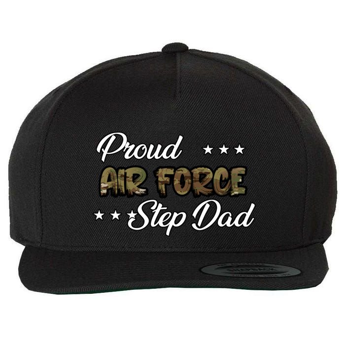Ocp Bold Proud Air Force Step Dad Funny Gift Wool Snapback Cap