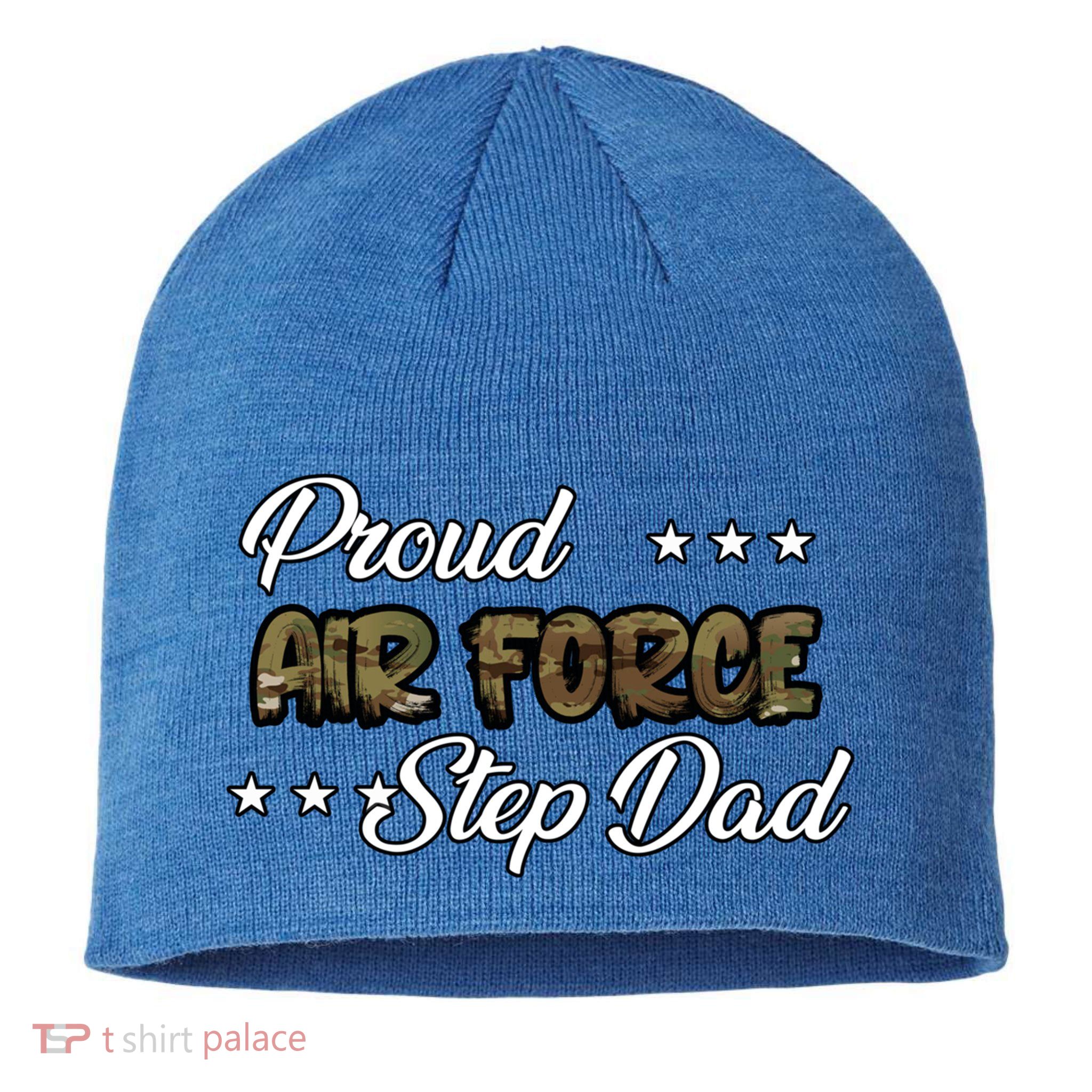 Ocp Bold Proud Air Force Step Dad Funny Gift Sustainable Beanie