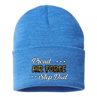 Ocp Bold Proud Air Force Step Dad Funny Gift Sustainable Knit Beanie