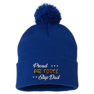 Ocp Bold Proud Air Force Step Dad Funny Gift Pom Pom 12in Knit Beanie