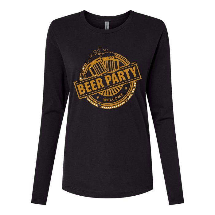 Oktoberfest Beer Party Welcome Womens Cotton Relaxed Long Sleeve T-Shirt