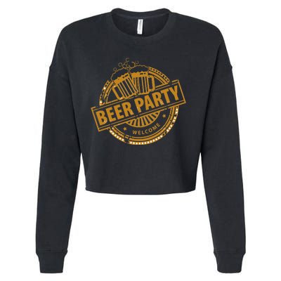 Oktoberfest Beer Party Welcome Cropped Pullover Crew