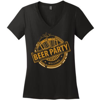 Oktoberfest Beer Party Welcome Women's V-Neck T-Shirt