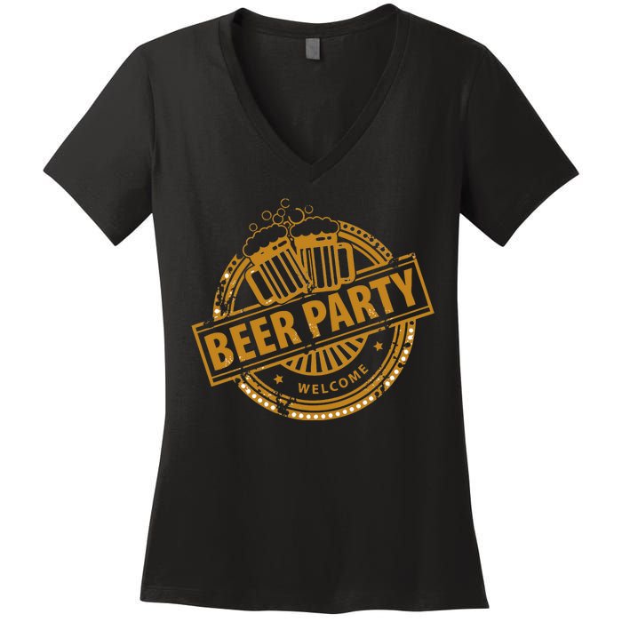 Oktoberfest Beer Party Welcome Women's V-Neck T-Shirt