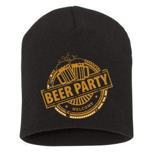 Oktoberfest Beer Party Welcome Short Acrylic Beanie