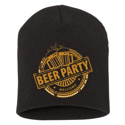 Oktoberfest Beer Party Welcome Short Acrylic Beanie