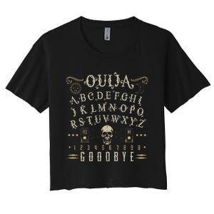 Ouija Board Paranormal Spirit Board Occult Halloween Women's Crop Top Tee