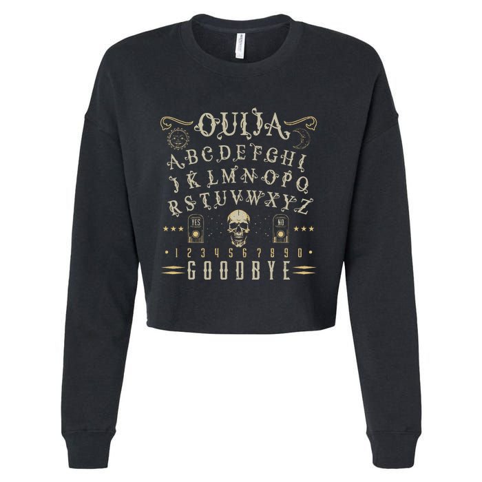 Ouija Board Paranormal Spirit Board Occult Halloween Cropped Pullover Crew