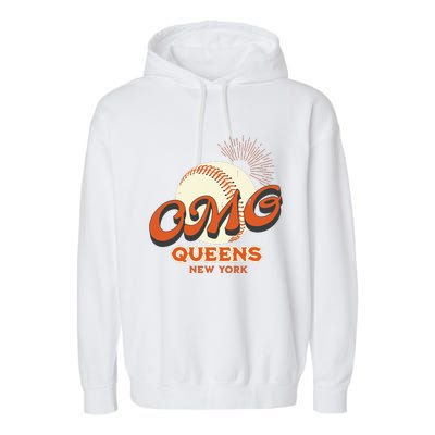 Omg Baseball Queens New York Garment-Dyed Fleece Hoodie