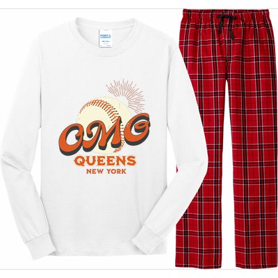 Omg Baseball Queens New York Long Sleeve Pajama Set