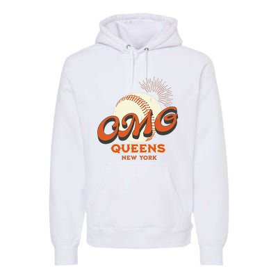 Omg Baseball Queens New York Premium Hoodie