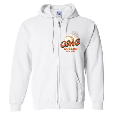 Omg Baseball Queens New York Full Zip Hoodie