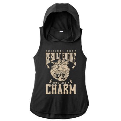 Original Body Rebuilt Engine Runs Like A Charm Open Heart Ladies PosiCharge Tri-Blend Wicking Draft Hoodie Tank