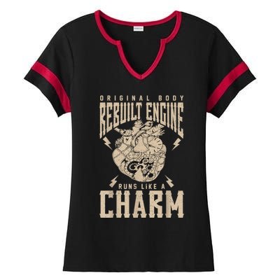 Original Body Rebuilt Engine Runs Like A Charm Open Heart Ladies Halftime Notch Neck Tee