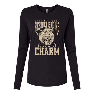 Original Body Rebuilt Engine Runs Like A Charm Open Heart Womens Cotton Relaxed Long Sleeve T-Shirt