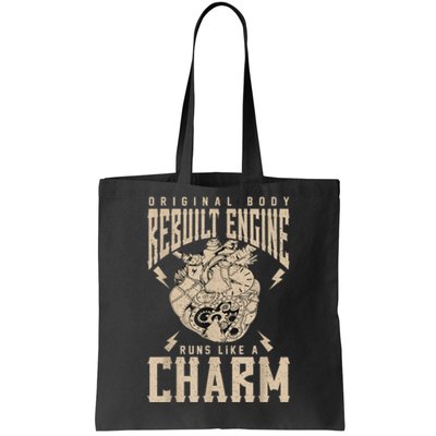 Original Body Rebuilt Engine Runs Like A Charm Open Heart Tote Bag