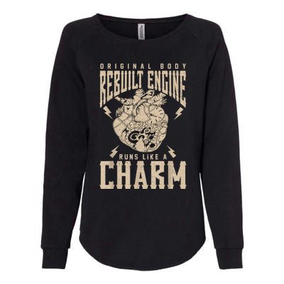 Original Body Rebuilt Engine Runs Like A Charm Open Heart Womens California Wash Sweatshirt