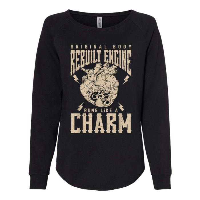 Original Body Rebuilt Engine Runs Like A Charm Open Heart Womens California Wash Sweatshirt