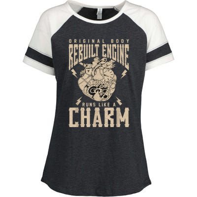 Original Body Rebuilt Engine Runs Like A Charm Open Heart Enza Ladies Jersey Colorblock Tee