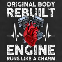 Original Body Rebuilt Engine Runs Like A Charm Garment-Dyed Fleece Hoodie